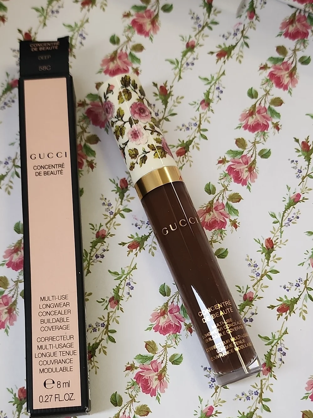 Gucci Concentré de Beauté Longwear Concealer 58C - Brown with Floral Cap